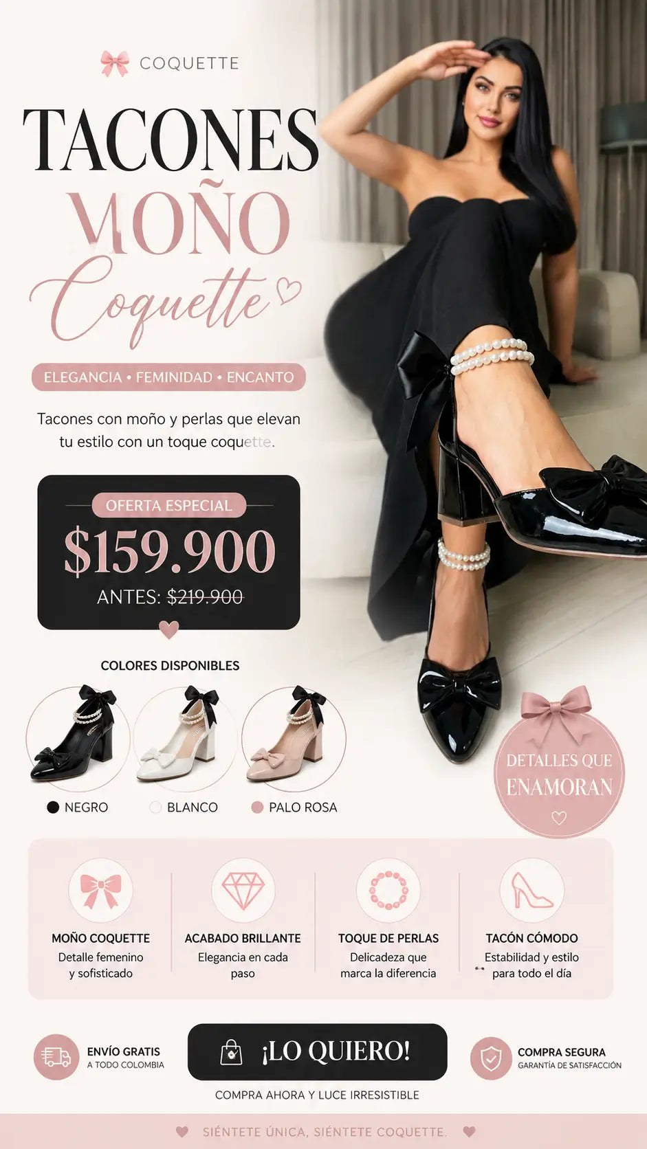 tacones moño coquette