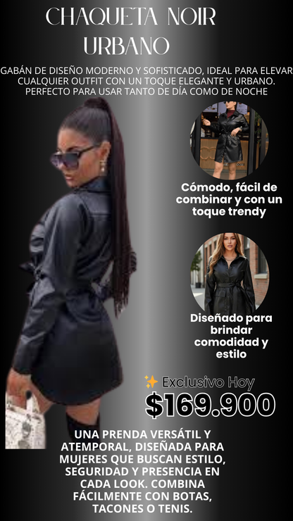 Chaqueta Noir Cuero Vintage