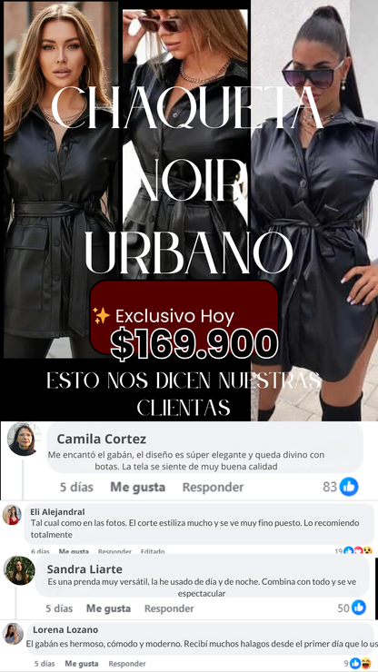 Chaqueta Noir Cuero Vintage