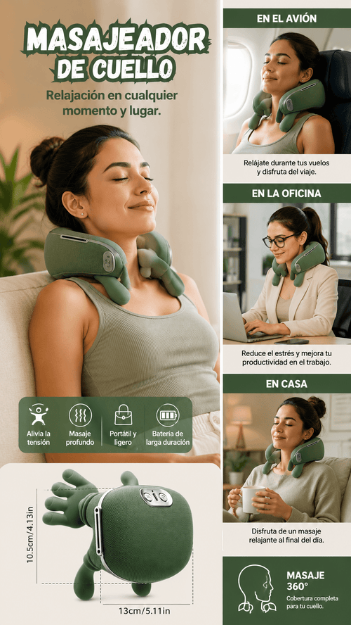 Masajeador Electrico Termico Para Cuello
