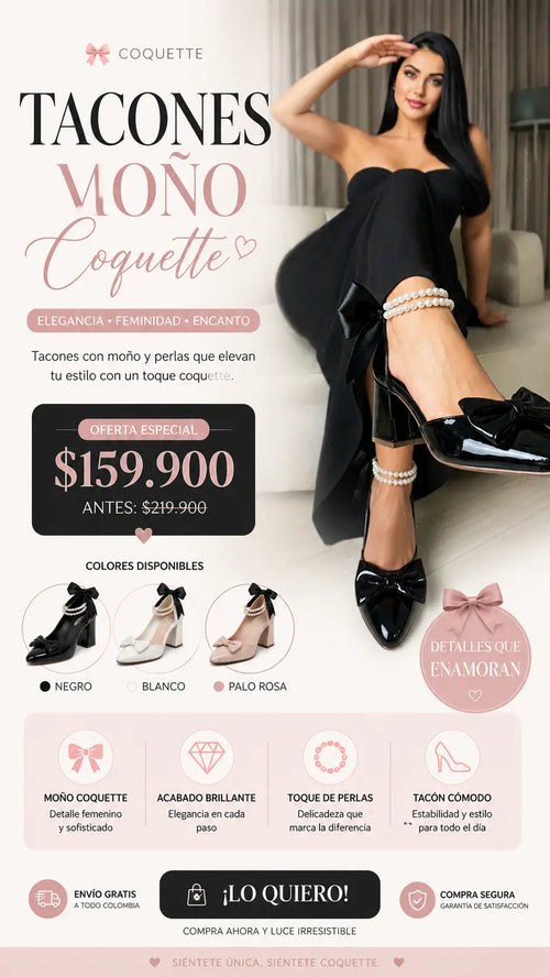 tacones moño coquette