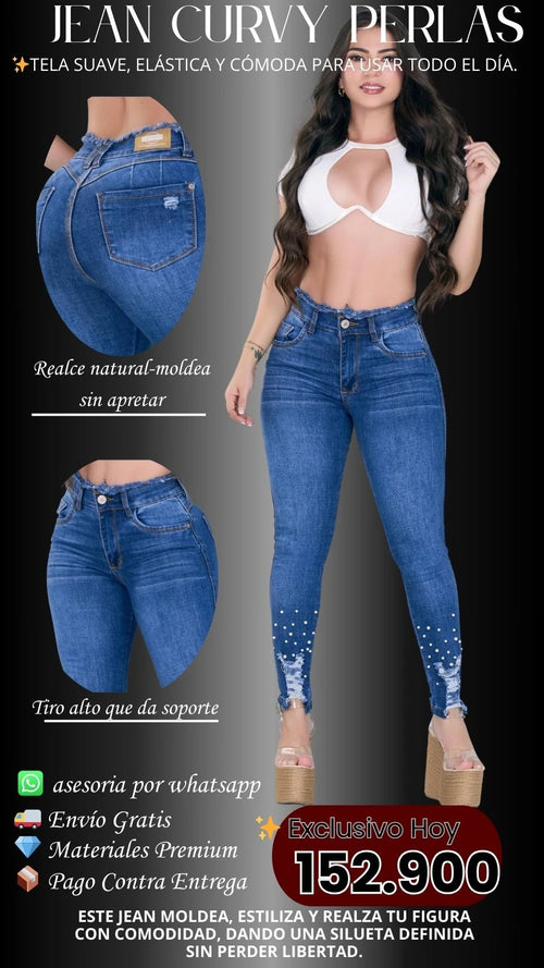 Jeans Curvy Perlas